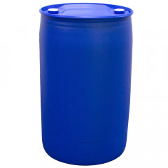 Blue 220 Litre UN Approved Plastic Tight Head Barrel with two threaded plugs