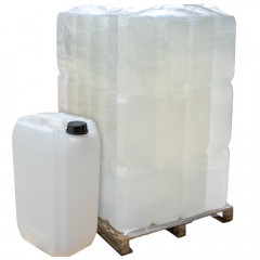 pallet of 25 litre jerry cans in natural translucent