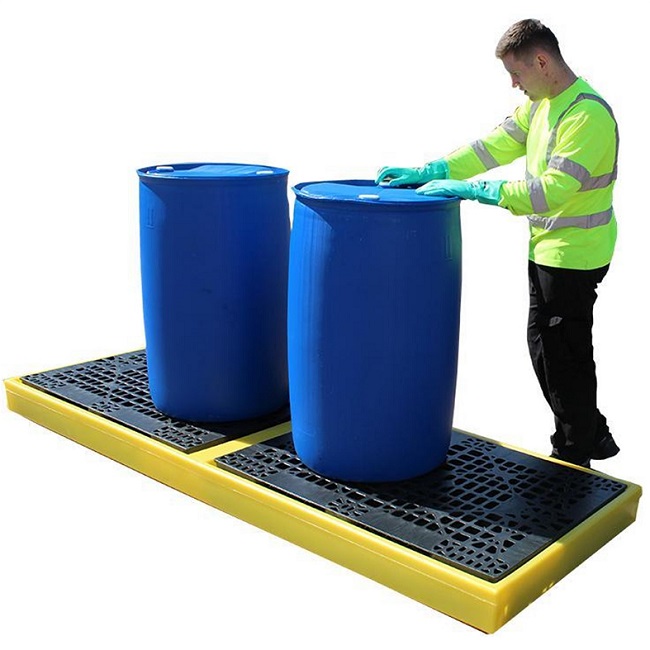 4 Drum Inline Bunded Work floor 2610 x 150 x 895mm