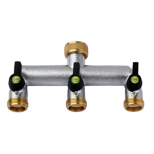 3 Way Manifold - Plated Brass
