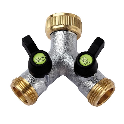 2 Way Manifold - Plated Brass